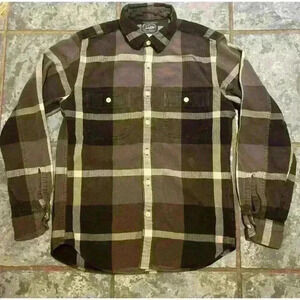 J. Crew Men's Flannel Shirt Grey/Black Sz S Plaid Button Up Long Sleeve Outdoors